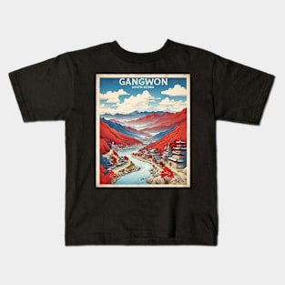 Gangwon South Korea Travel Tourism Retro Vintage Kids T-Shirt